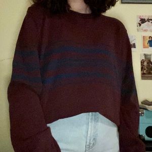 burgundy & blue sweater